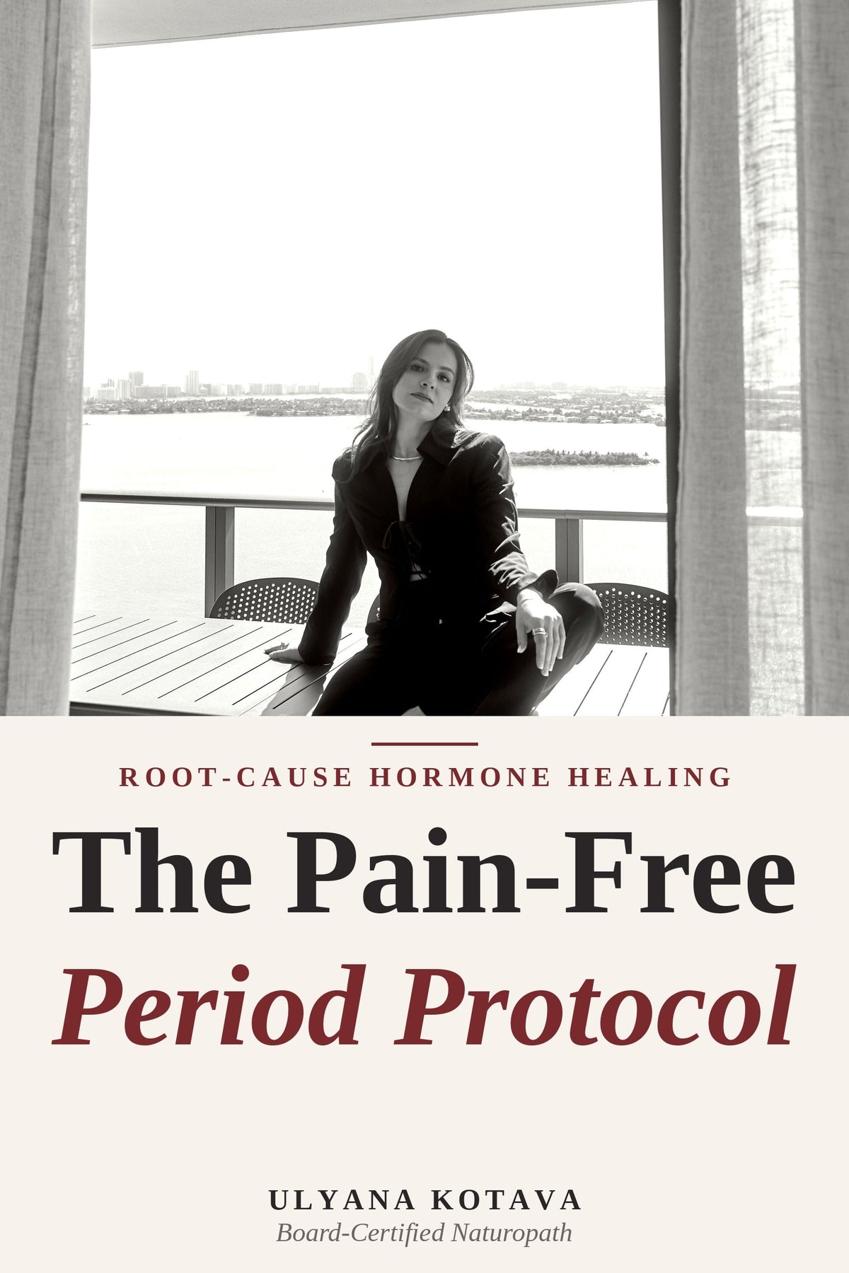 The Pain-Free Periods Protocol ebook cover by Ulyana Kotava, Board-Certified Naturopath